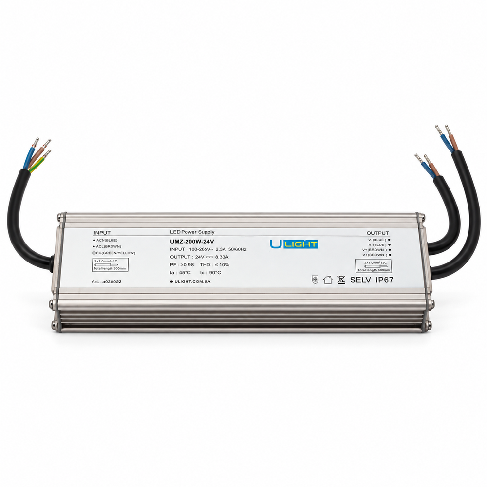 Upower UMZ-200W-24V - Waterproof power supply IP67 24V 200W a020052 photo