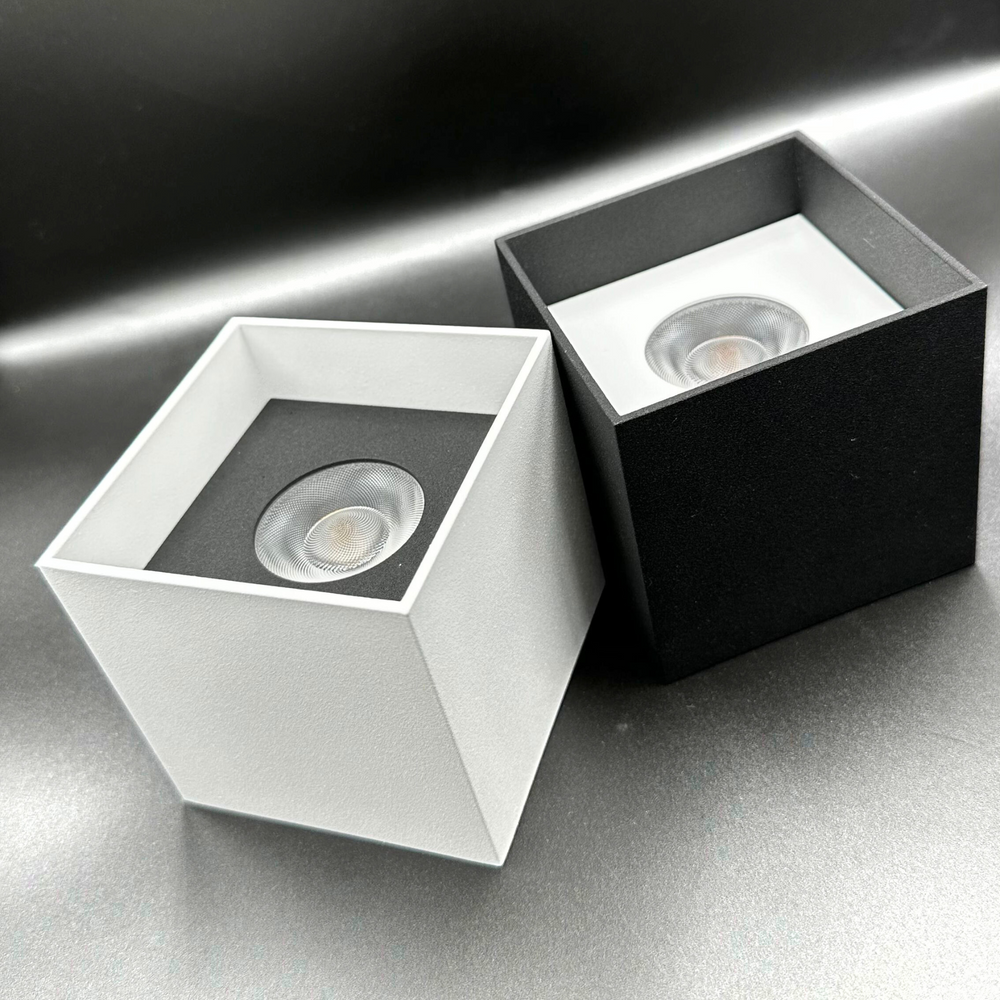 Светильник накладной ULIGHT Kub80 s 12W black/white 4000К u09069(wh) фото