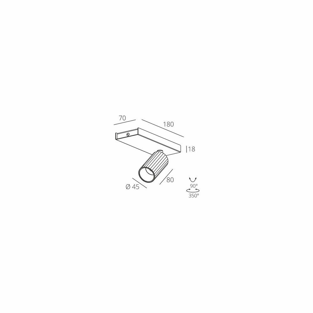 Surface-mounted Skarlat RSLC78049-1 1&times;7W WH+BK 4000K s1695396 photo