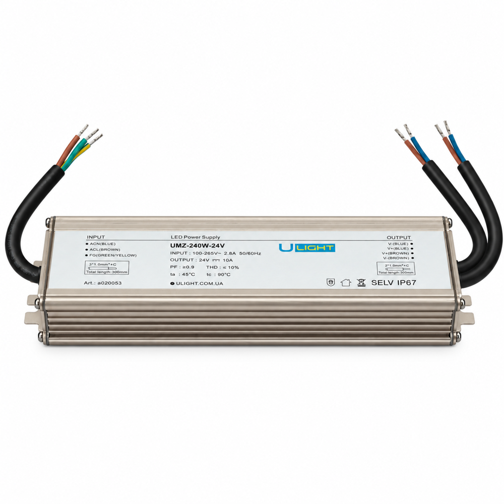 Upower UMZ-240W-24V - Влагозащищенный блок питания IP67 24В 240Вт a020053 фото