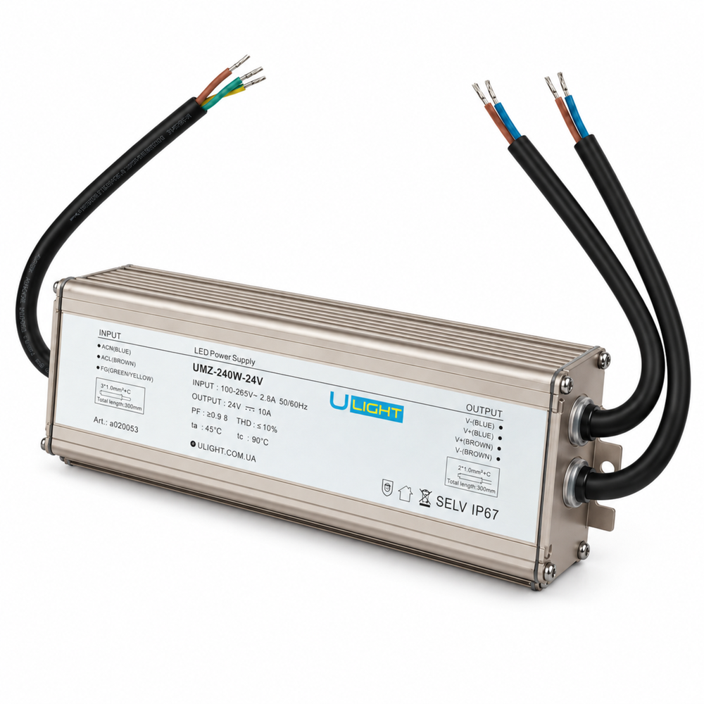 Upower UMZ-240W-24V - Влагозащищенный блок питания IP67 24В 240Вт a020053 фото