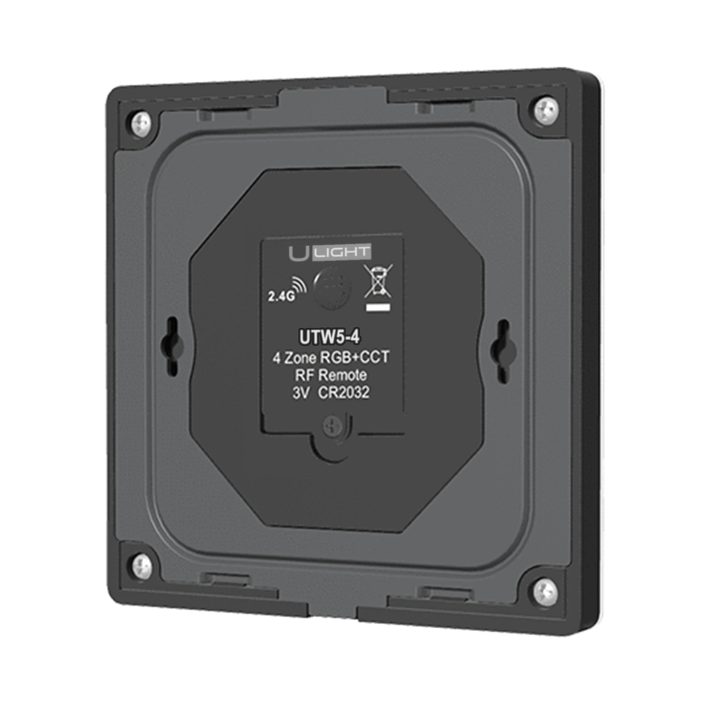 Usmart UTW5-4 (Black) - RF Универсальная 4-х зонная накладная сенсорная панель ДУ - DIM, CCT, RGB, RGBW, RGB+CCT a010157 фото