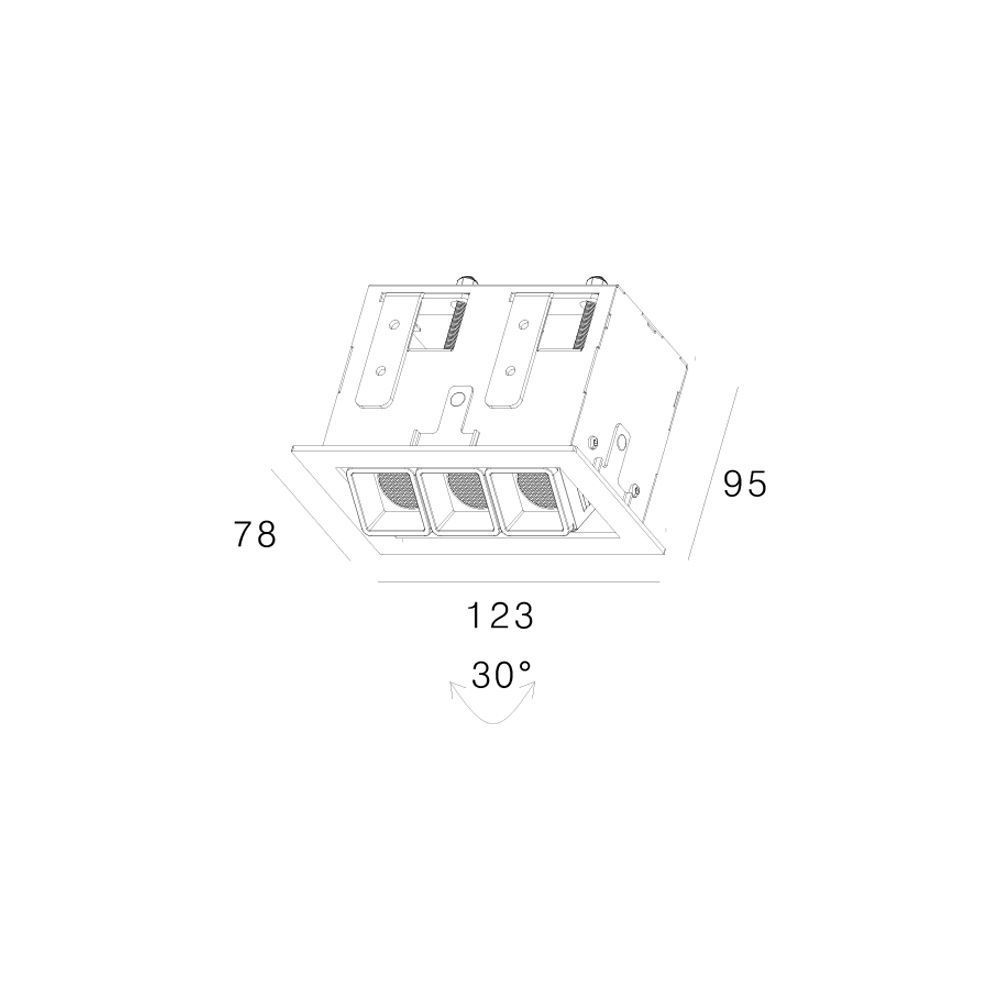 Built-in luminaire Skarlat RSL74113 3&times;2W WH+BK 3000K s60457 photo