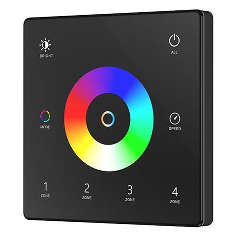 Usmart UTW5-4 (Black) - RF Универсальная 4-х зонная накладная сенсорная панель ДУ - DIM, CCT, RGB, RGBW, RGB+CCT a010157 фото