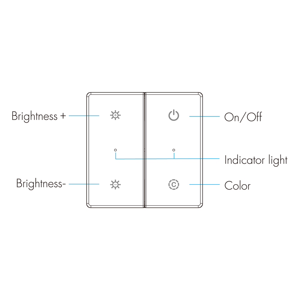 Usmart UPB2-C(F) (Black) - RF Универсальная кнопочная накладная панель ДУ - DIM, CCT, RGB, RGBW, RGB+CCT a010159 фото