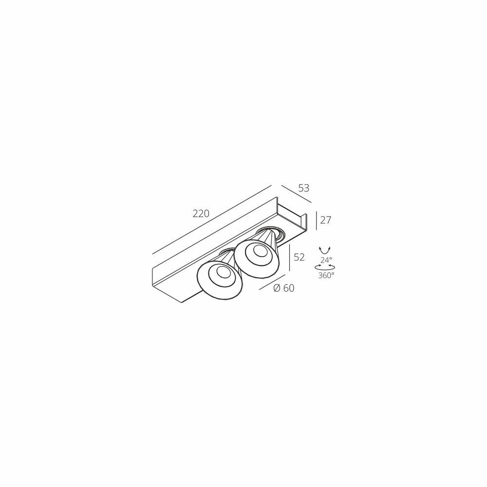 Ceiling lamp Skarlat RSLC74131-2 2&times;7W BK 4000K s1695401 photo
