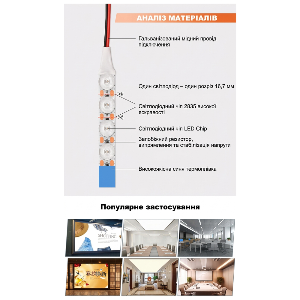 Ulight LENS 170 LED36-W40-24V-17W-12mm - Дифузна світлодіодна стрічка, денний. a000169 фото