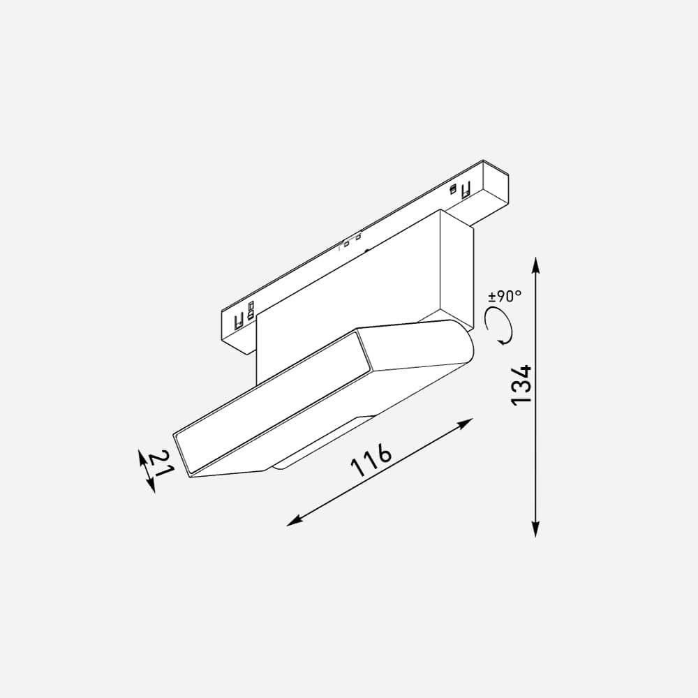 Світильник трековий Line-Rotary 12w - Чорний, 4000K u02089 фото