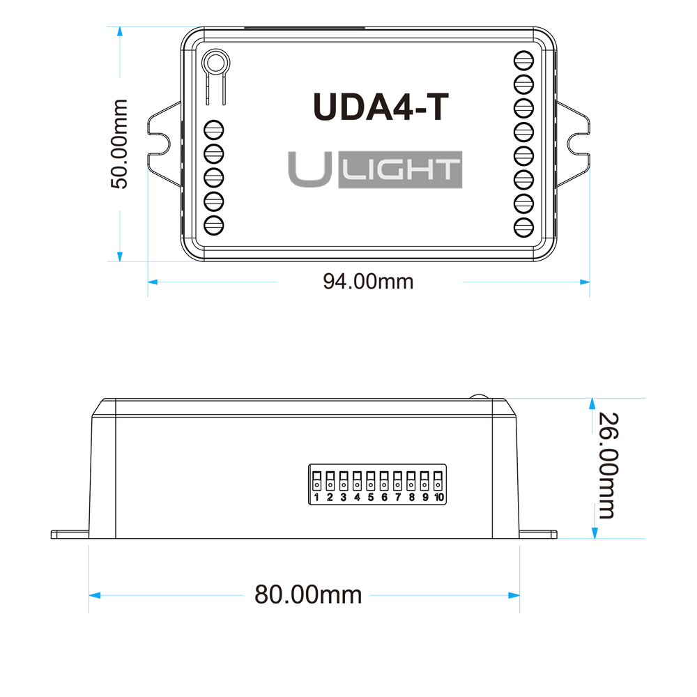 Usmart UDA4-T - DALI+Push Диммер универсальный 1-4 адреса DT6 и DT8-TC - DIM, CCT, RGB, RGBW a010169 фото