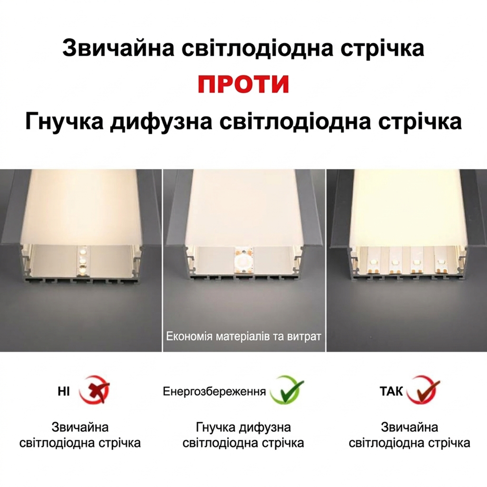 Ulight LENS 170 LED60-W40-24V-24W-12mm - Диффузная LED-лента, дневной белый a000171 фото