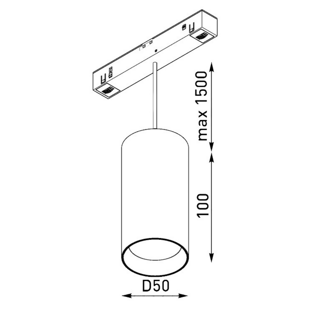 DALI cвітильник трековий ULIGHT Tube50 9W 4000K black u02915d фото