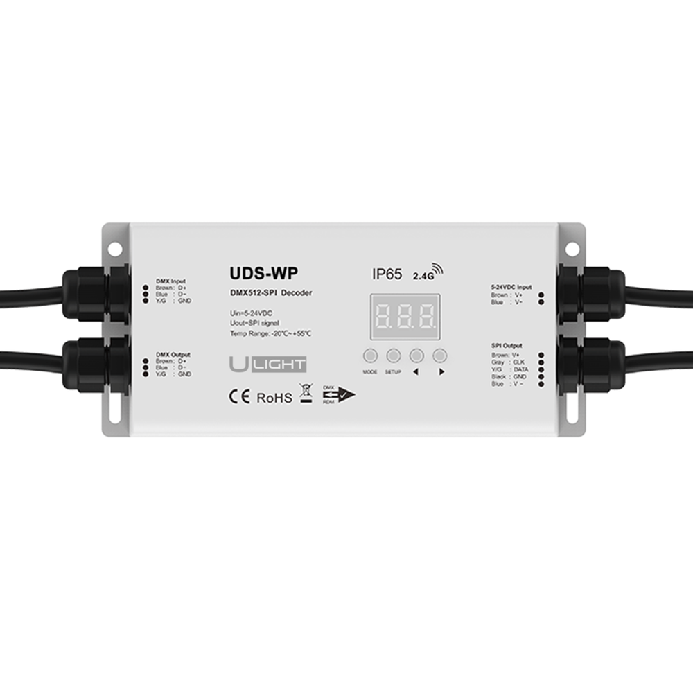 Usmart UDS-WP is a DMX+RF IP65 controller and DMX512 decoder for SPI - RGB, RGBW a010172 photo