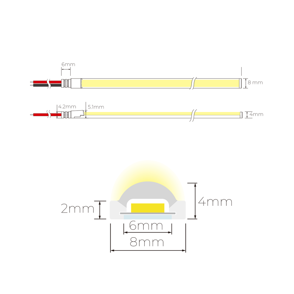 Ustrip Dotless LED120-COB-UDL-W40-24V-5W-8mm-IP65 - Безкрапкова стрічка COB PLUS a000123 фото