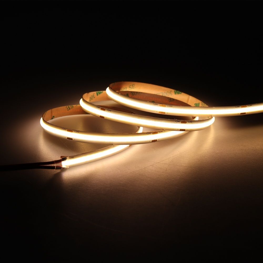 Світлодіодна стрічка Ustrip LED480-COB-W30-24V-10W-8mm-FC теплий білий a000003 фото