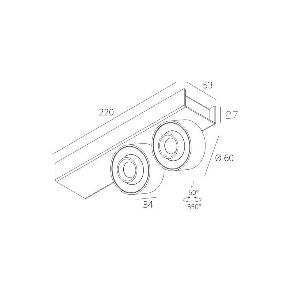 Накладной светильник Skarlat RSLC74126-2 2&times;7W WH+BK 3000K s61181 фото