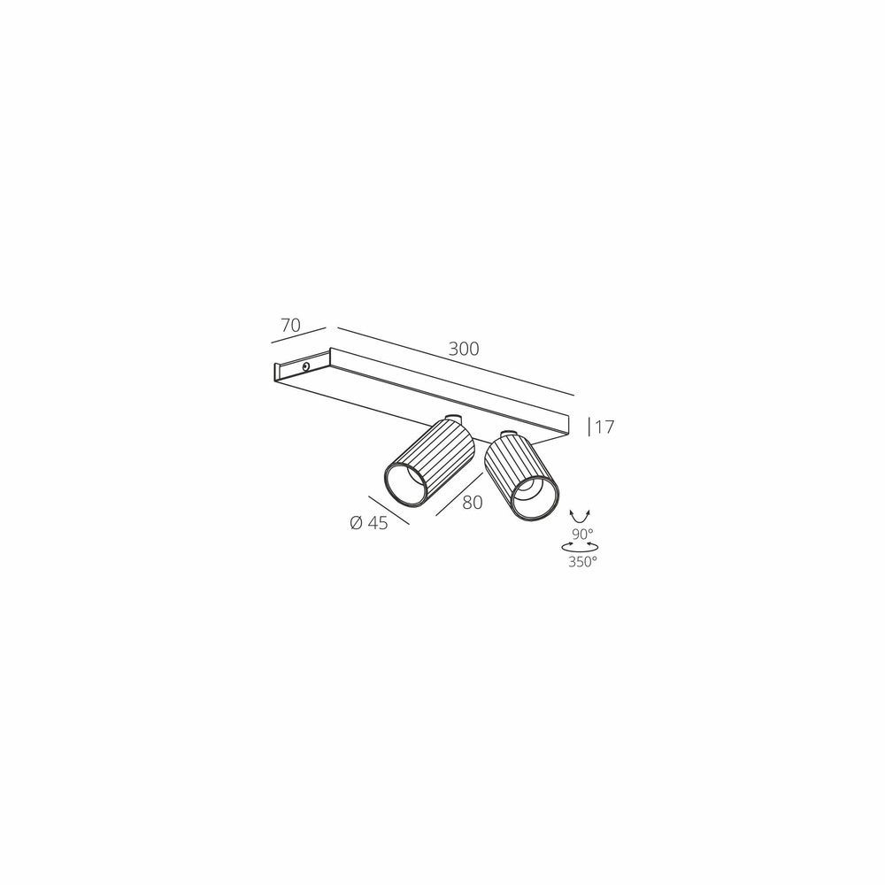 Накладний світильник Skarlat RSLC78049-2 2&times;7W WH+BK 4000K s1741046 фото