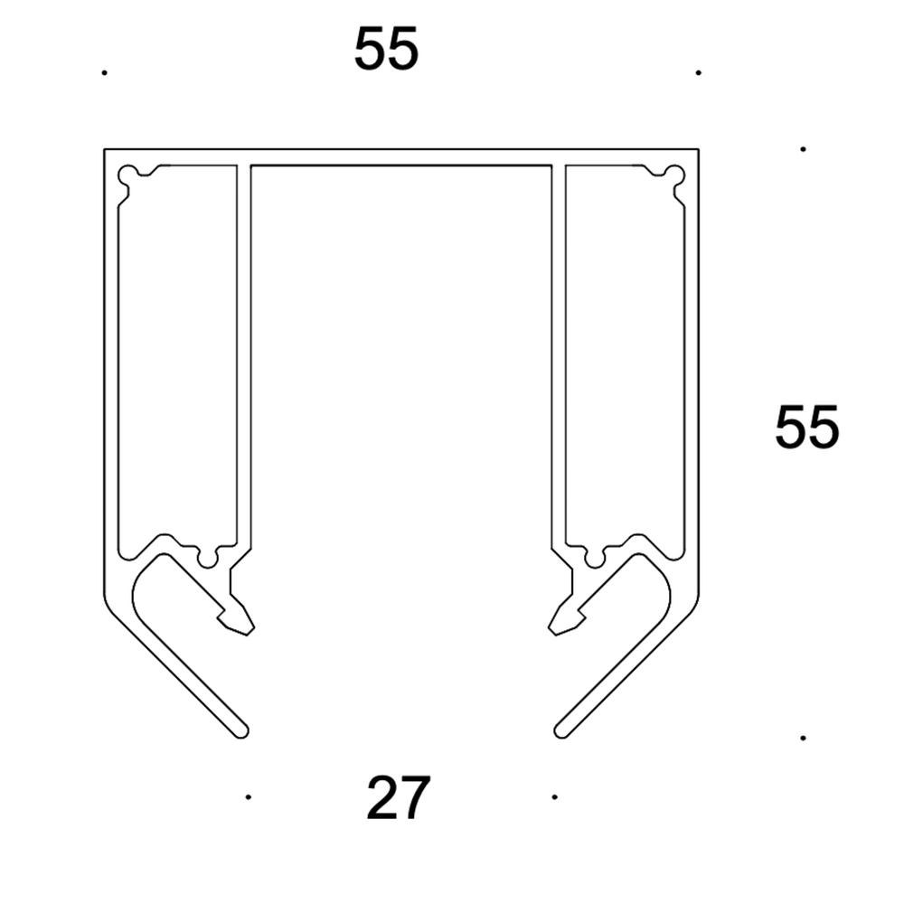 ULIGHT NS20 profile-base for stretch ceiling with track, 1m u02001 photo
