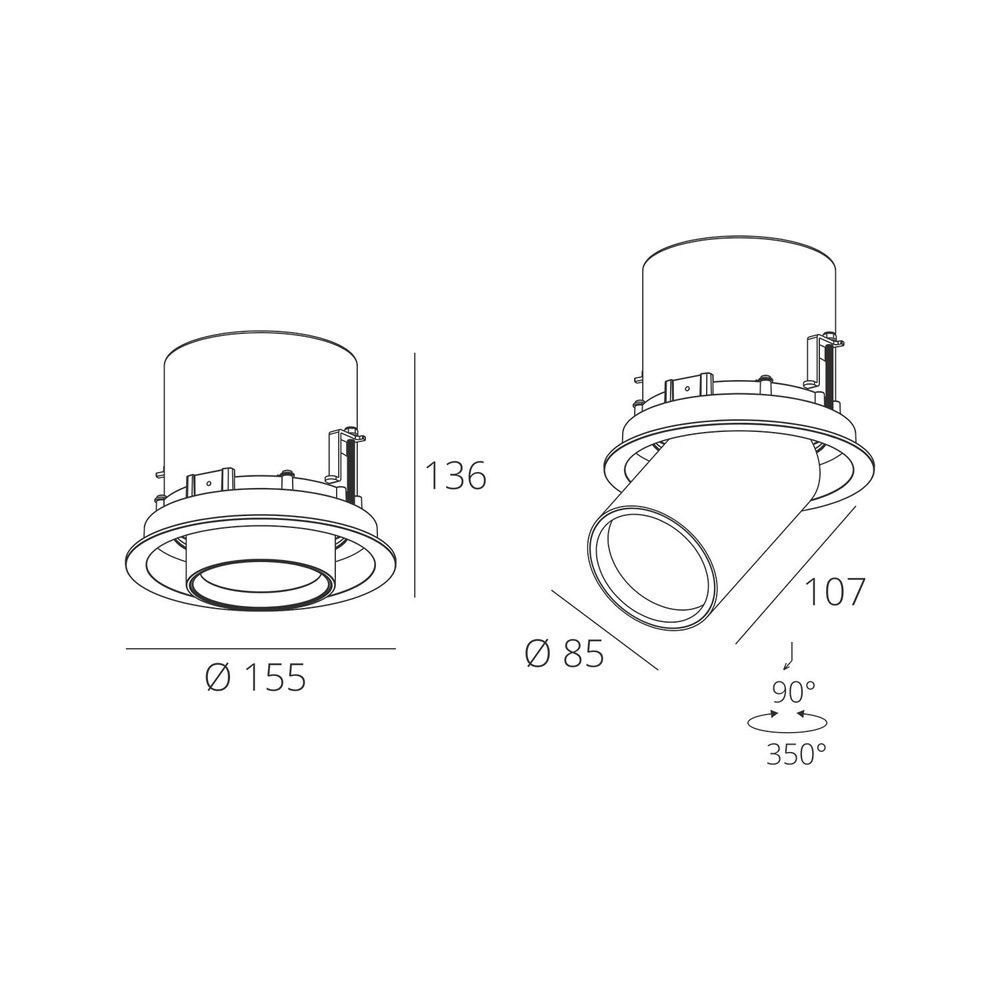 Built-in luminaire Skarlat RSL74114 25W WH+BK 4000K s61192 photo