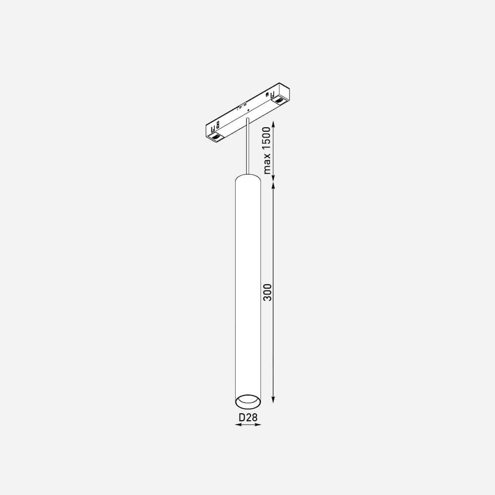 Track light Tube 30 7w - Black, 4000K u04265 photo
