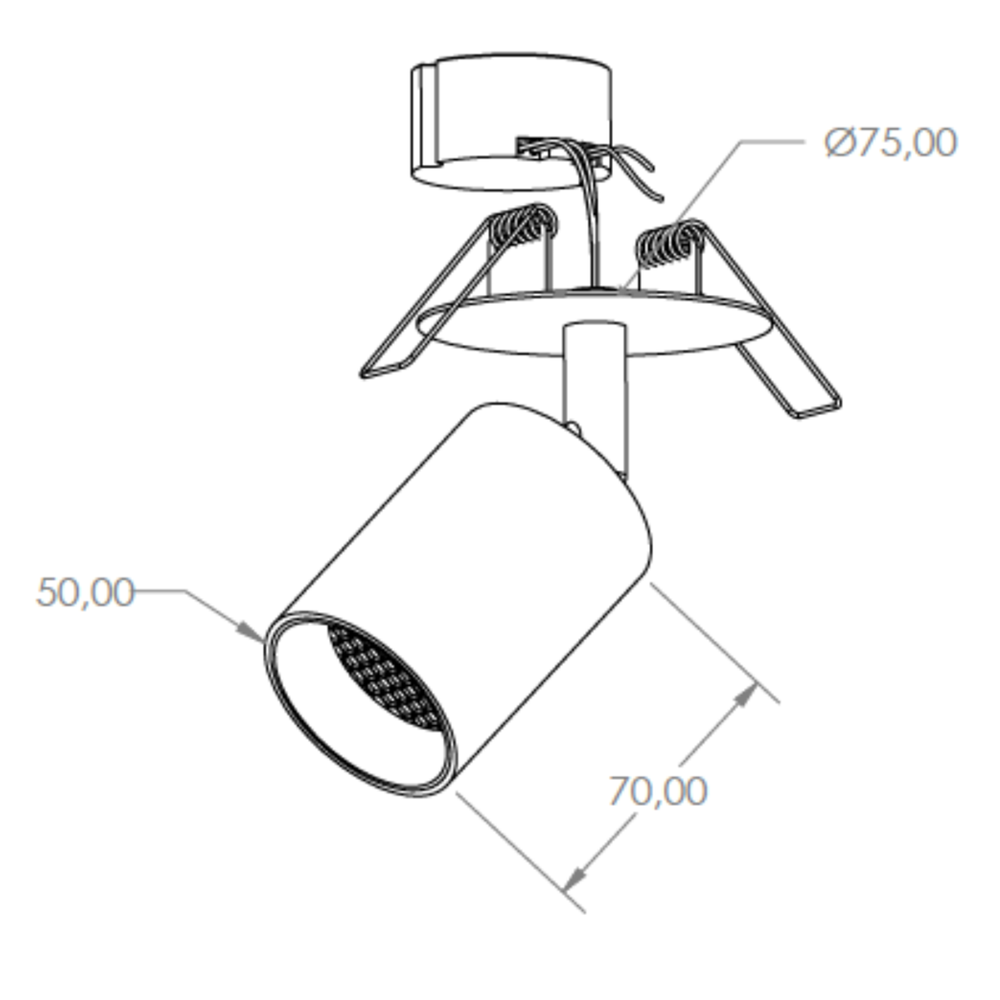 Recessed spotlight Spot50 in 7W - White, 3000K u09224 photo