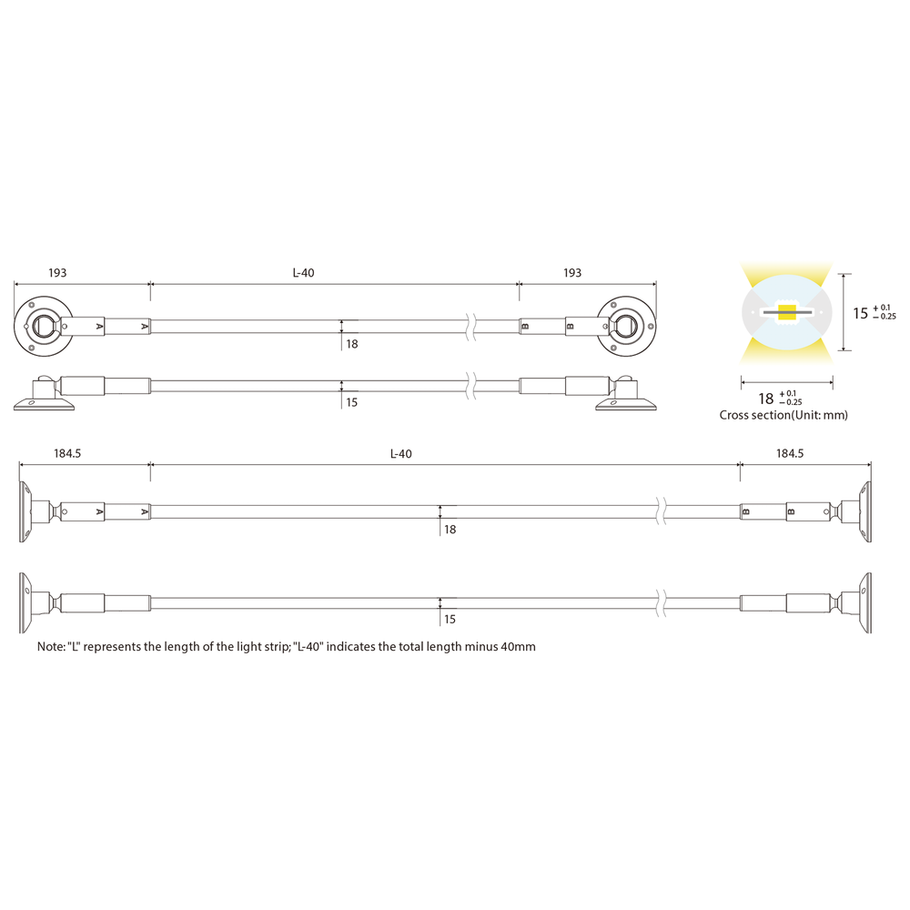 Uneon USN-D1815-RGB-24V-10W - Skyline Silicone neon strip with bidirectional lighting a030066 photo